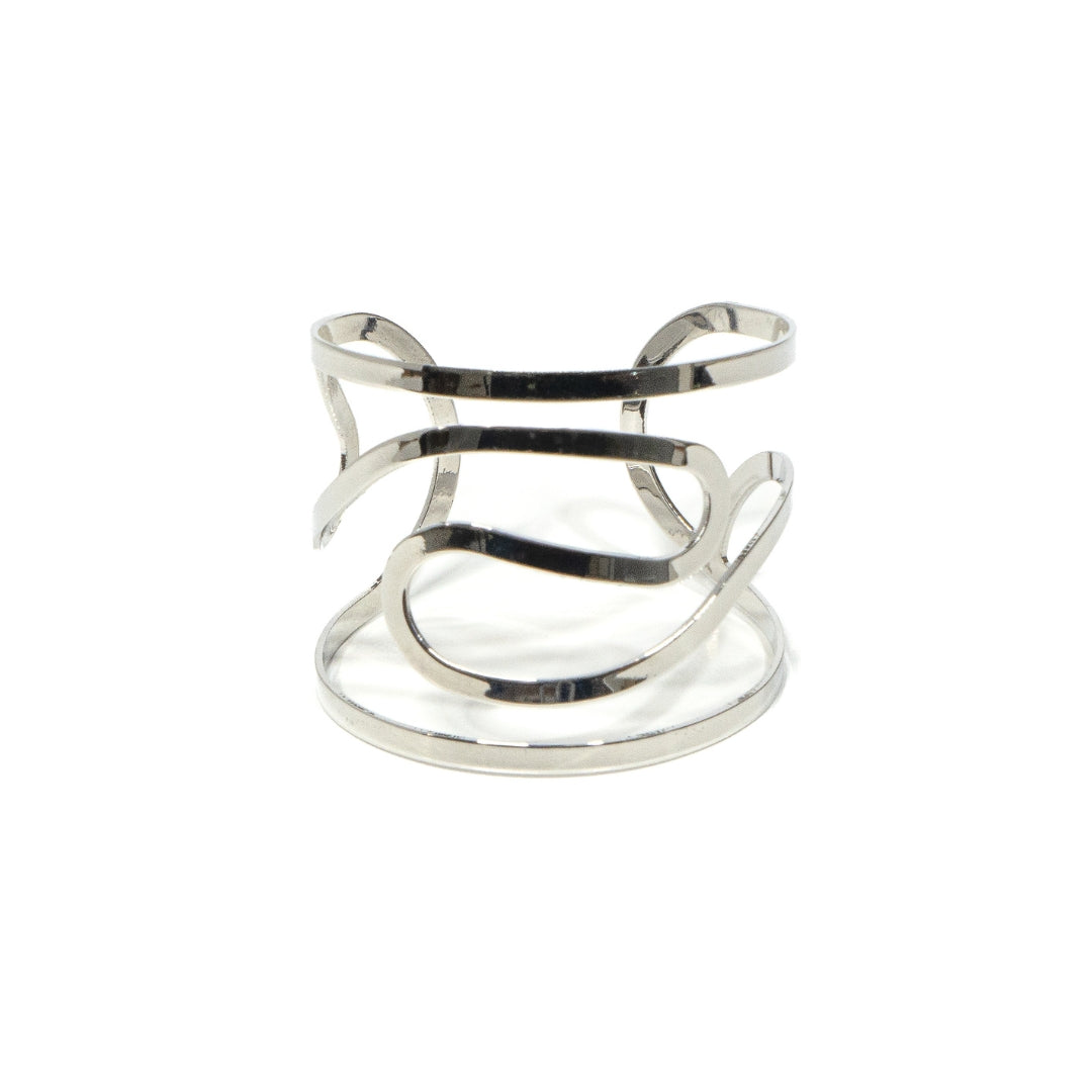 Brazalete olas plateado
