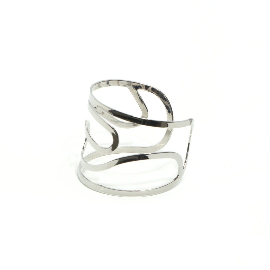 Brazalete olas plateado