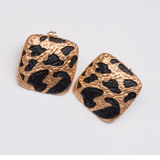 Arete cuadrado animal print