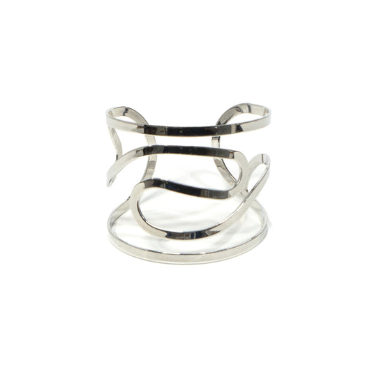 Brazalete olas plateado