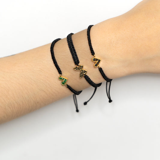 Pulsera tejida negra