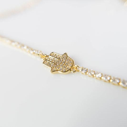 Pulsera brillantes Mano de Fátima