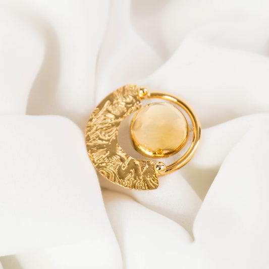 Anillo sol naciente bronce con baño de oro