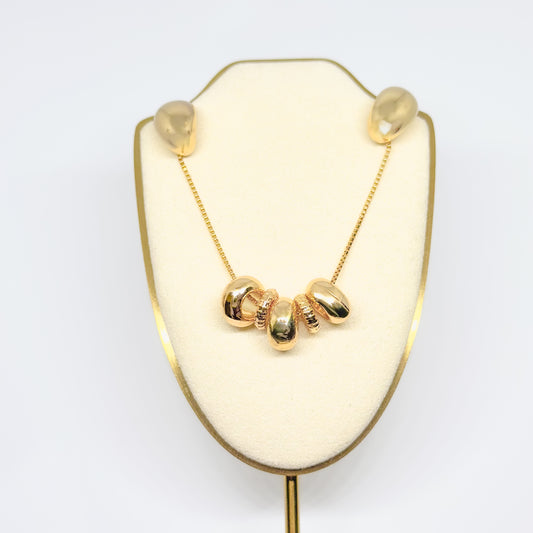 Set Collar + aretes dorado